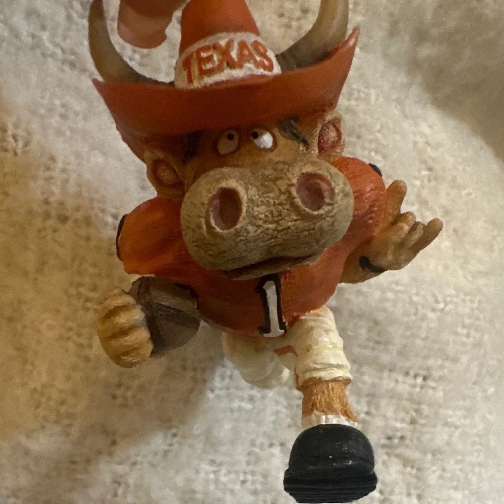 Texas Football Jersey Mascot Longhorn Bevo Bull Christmas‎ Ornament Orange White